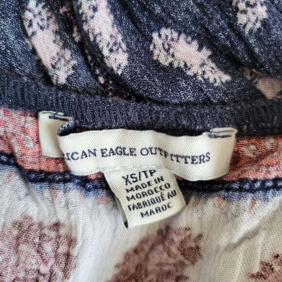 American Eagle Outfitters Maxi Dress Navy Spaghetti Straps Ruffle Women XS - Picture 10 of 12